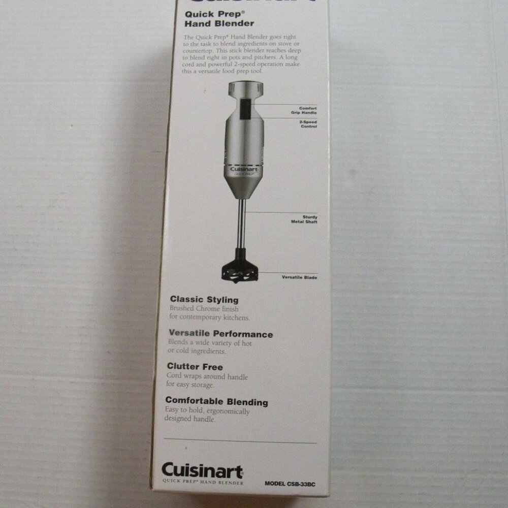New Cuisinart Quick Prep Hand Blender Chrome - Picture 3 of 5